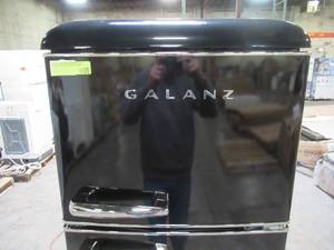 lot 230 image: Galanz 7.6 cu.ft. Retro Mini Refrigerator with Dual Door and True Freezer in Black GLR76TBKER