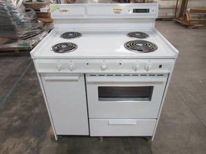 lot 250 image: Summit Appliance 36 in. 2.9 cu. ft. Electric Range in White WEM430KW