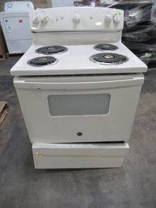 lot 251 image: GE 30 in. 5.0 cu. ft. Electric Range in Bisque JBS160DMCC