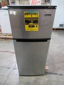 lot 305 image: Magic Chef 4.5 cu. ft. Double Door Mini Refrigerator in Stainless Look HMDR450SE