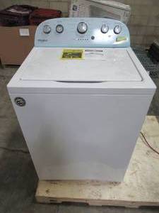 lot 308 image: Whirlpool 27 in. 4.2 cu. ft. White Top Load Washing Machine with Agitator WTW5005KW