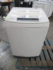 lot 311 image: Magic Chef 3.0 cu. ft. Compact Top Load Washer with Stainless Steel Drum in White MCSTCW30W4