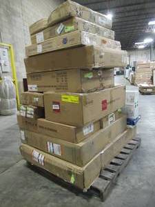 lot 323 image: WHOLESALE MIXED PALLET OF MISCELLANEOUS KITCHEN CABNET AND BATHROOM REMODEL ITEMS