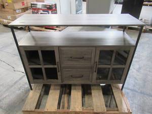 lot 326 image: Welwick Designs Industrial Slate Grey 3-Door Buffet HD8191