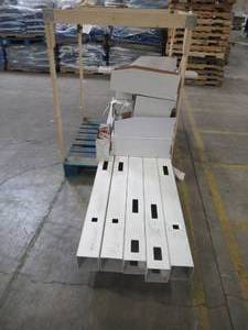 lot 334 image: WHOLESALE MIXED PALLET OF FIBERON DECKING POSTS, CAPS, INSERTS, RAILSTAIR BRACKETS AND MORE