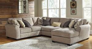 lot 4 image: BRAND NEW Benchcraft Pantomine 4-Piece Sectional with Left Chaise in Driftwood, 3910216347756.
