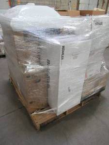 lot 417 image: WHOLESALE MIXED PALLET OF MISCELLANEOUS SINKS, SINK PEDESTALS AND MORE