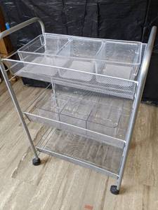 lot 316 image: Multi-Tier Rolling Cart w Storage Containers