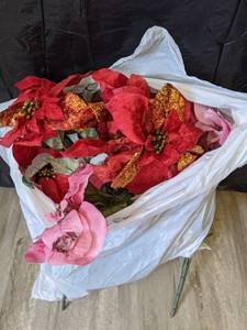lot 335 image: Assorted Faux Poinsettias