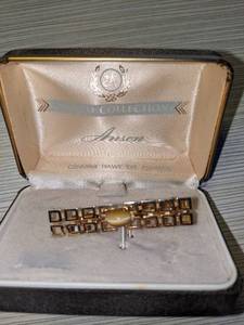 lot 353 image: Vintage Anson Hawk Eye Quartz Tie Clip