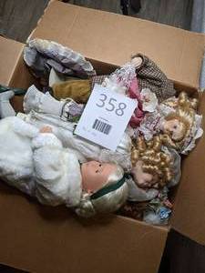 lot 358 image: Box Filled with Dolls