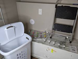 lot 364 image: Pair of Door Hangers, Clothes Hamper & Step Stool
