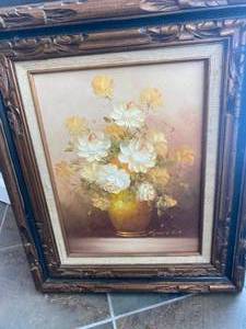 lot 11 image: Robert Cox (1934-2001) Original Signed Oil Painting in Carved Wood Frame