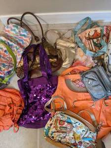 lot 428 image: Lot of 11 Bold & Colorful Purses