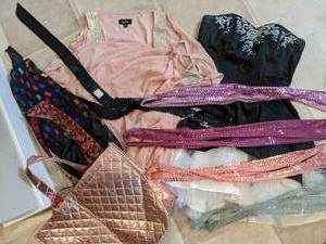 lot 434 image: Pair of Womens Formal Dresses & Assorted Sequined Belts