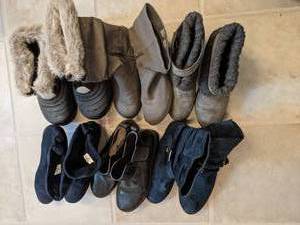 lot 410 image: Six Pairs of Womens Size 8 Boots - Winter & Dressy
