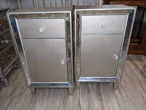 lot 141 image: Pair of Glam Storage Cabinets