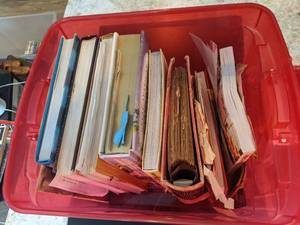 lot 539 image: Plastic Tote Filled with Cookbooks - some vintage