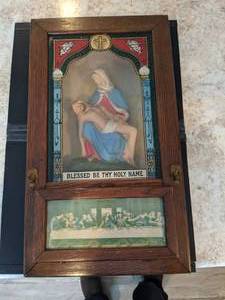 lot 59 image: Antique Last Rites Sacrament Shrine