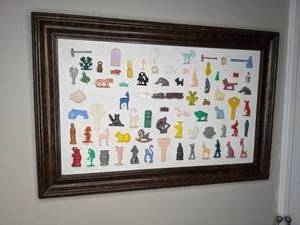 lot 9 image: One of a Kind Framed Crackerjack Toy Collage