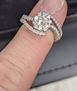 lot 6 image: .76 Carat Crown of Light 14k White gold Diamond Ring