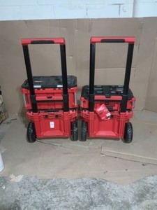 lot 34 image: MILWAUKEE PACKOUTS 22 IN. TOOL BOXES DIFFERENT SIZES NEW SEE PICS