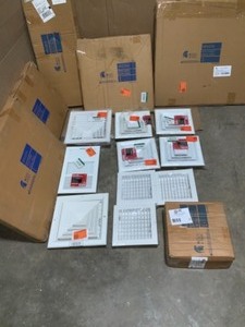 lot 36 image: LOT WITH HVAC PARTS METAL GRILL AND 14 IN. x 8 IN. CEILING & WALL REGISTER NEW SEE PICS FOR MODELS