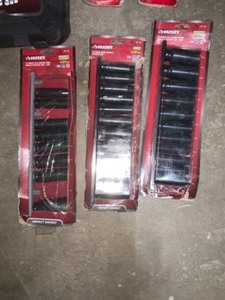 lot 40 image: HUSKY TOOL SETS12-VOLT CORDLESS RATCHET 38 in. DRIVES AND HUSKY 12 in. DRIVE DEEP IMPACT SOCKET SETS AND MORE SEE PICS