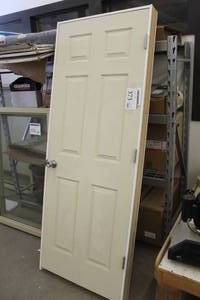 lot 373 image: Door 6-Panel with Frame and Hardware 29-34Wx80H