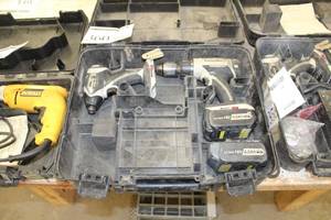 lot 360 image: Panasonic 18V Cordless Drill EY7950, 18V Cordless Impact EY7550 with 18V Batteries (x2), Case