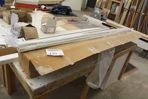 lot 439 image: Lot of (5) Mini Blinds 84-12Wx34H Alabaster Pearl