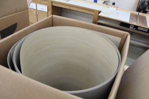 lot 413 image: Lot of (3) Laminate 48Wx144L Beigewood