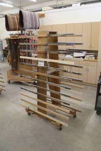 lot 397 image: Rolling Wood Storage Rack Cart 2-Side 12-tier