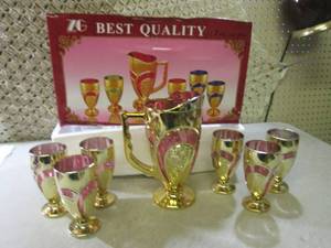 (RM2) 7pc Glass Pitcher and Glass S...