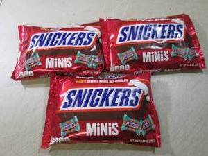 (C-1) 3 Bags of Snickers Mini Candy...
