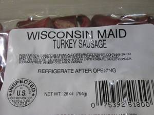 (B-3) Wisconsin Maid Turkey Sausage...