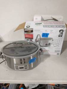 BLACK AND DECKER 7 Qt. Stainless Steel Electric Slow Cooker with Temperature Probe and Precision Sous-Vide