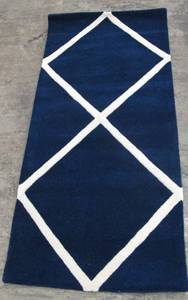 Patsy Geometric Tufted Accent Rug - Safavieh size 23X5.  color Dark BlueIvory.