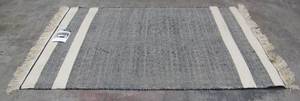 Jute Rug - Hearth & Hand with Magnolia Size 5 x 7. BlackStripe.