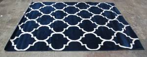 Royal Collection Navy Trellis Design 5 ft. 3 in. x 7 ft. Area Rug.