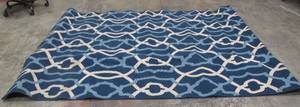 Blue Geometric 6 ft. x 9 ft. IndoorOutdoor Area Rug