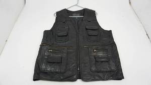 lot 68 image: Mens Black Genuine Leather Vest by Navarre Leather Co.