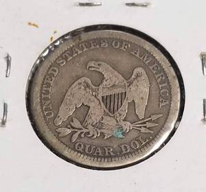 1854 US SEATED LIBERTY QUARTER