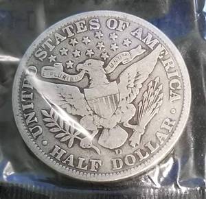 1912-D BARBER HALF DOLLAR VG