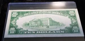 1928-B US $10 REDEEMABLE IN GOLD FEDERAL RESERVE NOTE