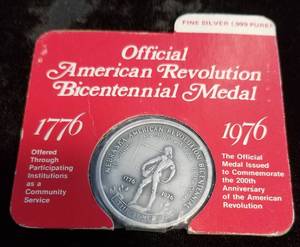 1976 BICENTENNIAL .999 FINE SILVER OFFICIAL MEDAL SEALED