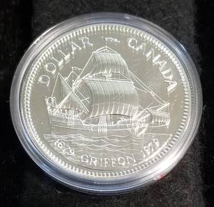1979 CANADA PROOF GRIFFON SHIP SILVER DOLLAR