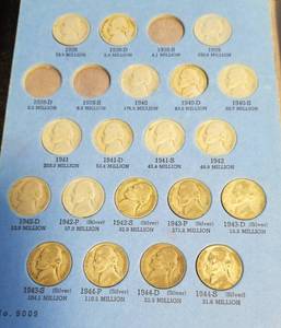 PARTIAL SET OF JEFFERSON NICKELS AS PICTURED