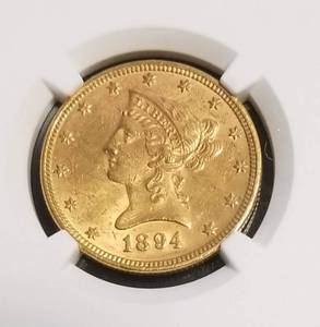 1894 US $10 GOLD LIBERTY MS61 NGC