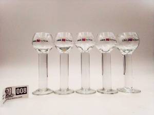 lot 008A image: Vintage Norwegian Linie Fra Norge Aquavit Tall Shot Glasses